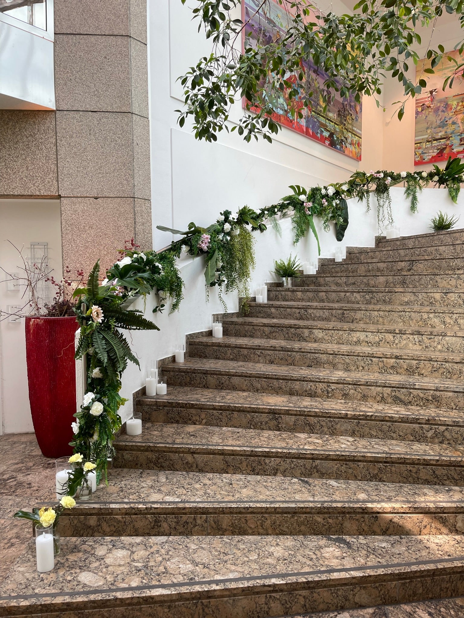 Treppen-Dekoration TROPICAL • Grün-Weiss